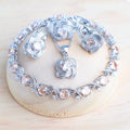 Blue Zirconia 925 Sterling Silver Bridal Jewellery Set