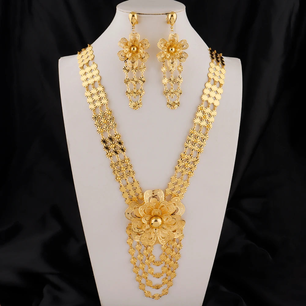 Golden Blossom Necklace Set