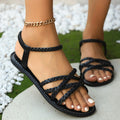 2025 Large-size Women's Classic Round-Toe Narrow-Lined Slip-On Sandals - Summer's Latest Fashionable Comfortable Women's Shoes