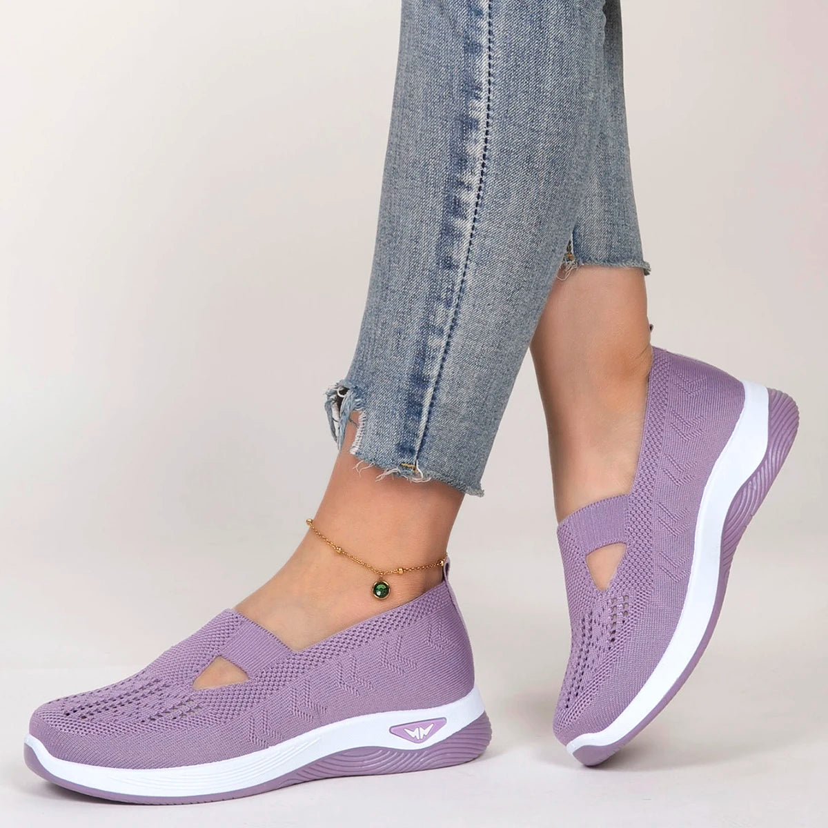 Women's Canvas Slip-On Shoes – Soft Casual Flat Sneakers