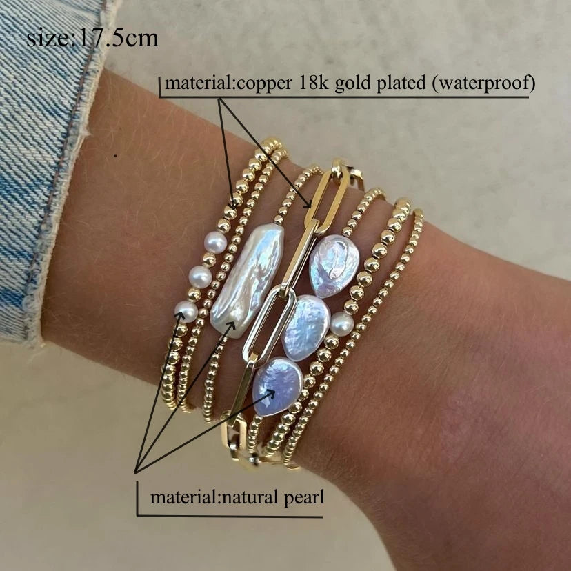Natural Pearl Bracelet Set
