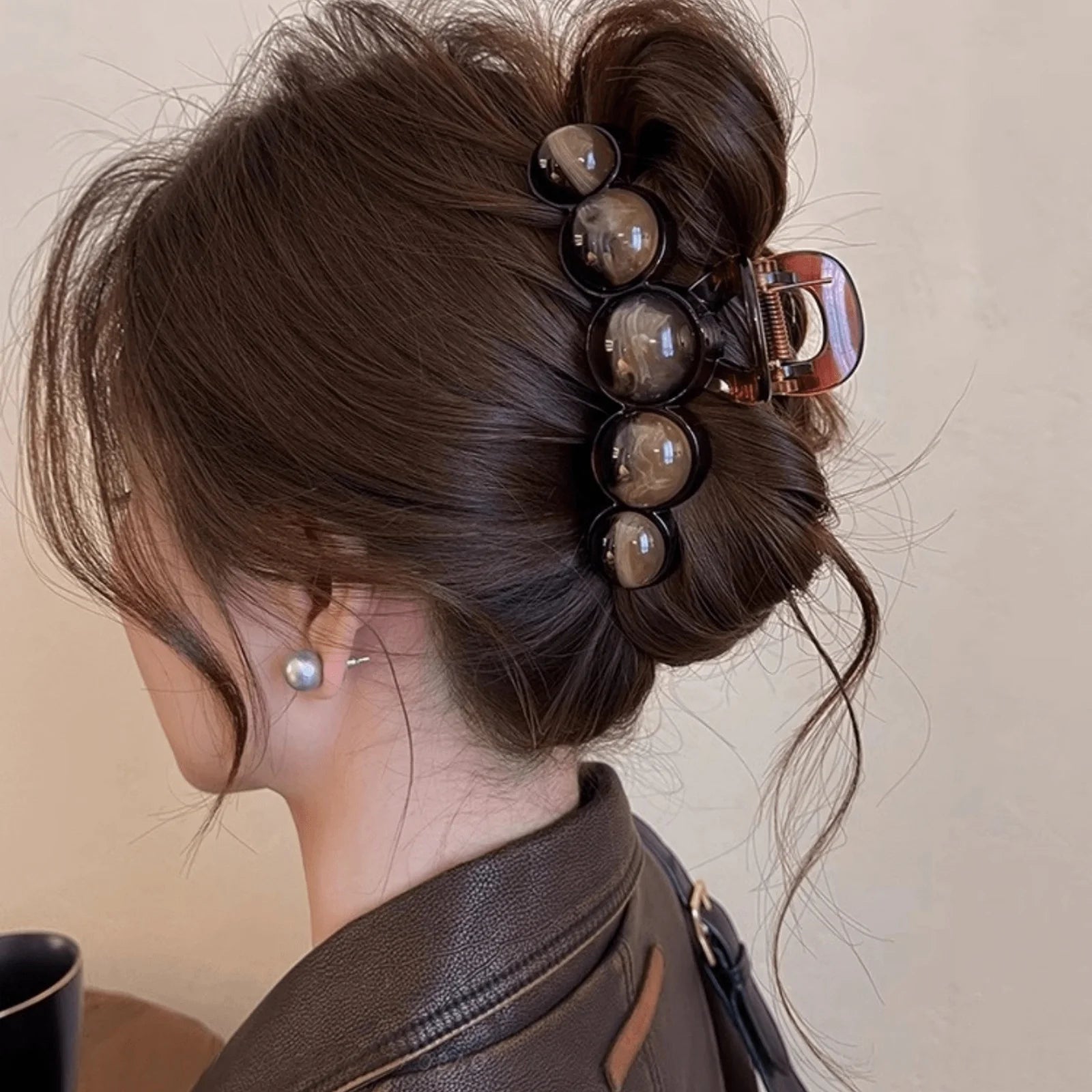 Large Pearl Acrylic Hair Claw Clip