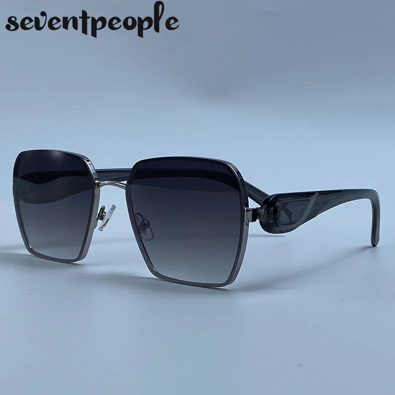 Oversized Square Sunglasses Women Big 2026 Luxury Designer Gradient Brown Sun Glasses Retro Female Travelling Eyewear Shades
