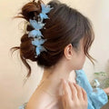 Sheer Butterfly Pearl Rhinestone Hair Claw