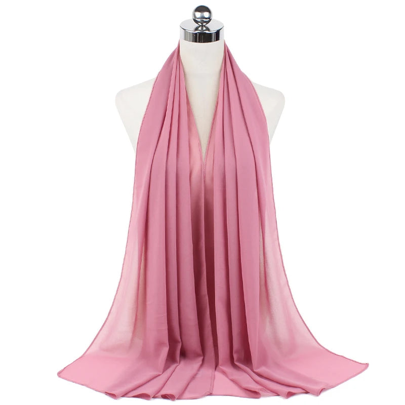 Signature Chiffon Hijab – Soft Lightweight Headscarf | 60 Colors