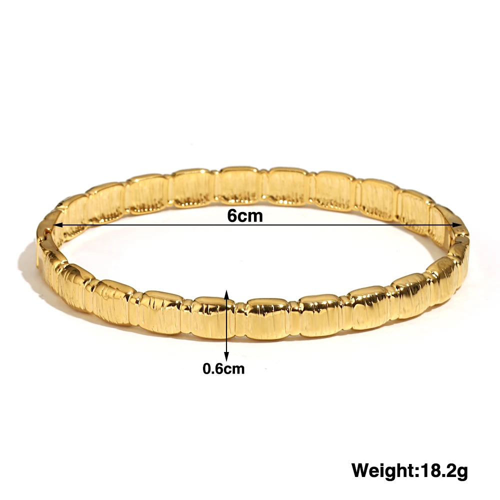 Cubic Zirconia Gold Stainless Steel Bangle