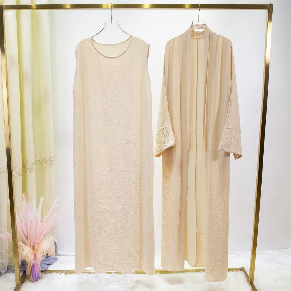 Jilbab Two-Piece Cardigan & Inner Dress Set