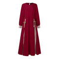 Veloura Contrast Tie-Waist Abaya Dress