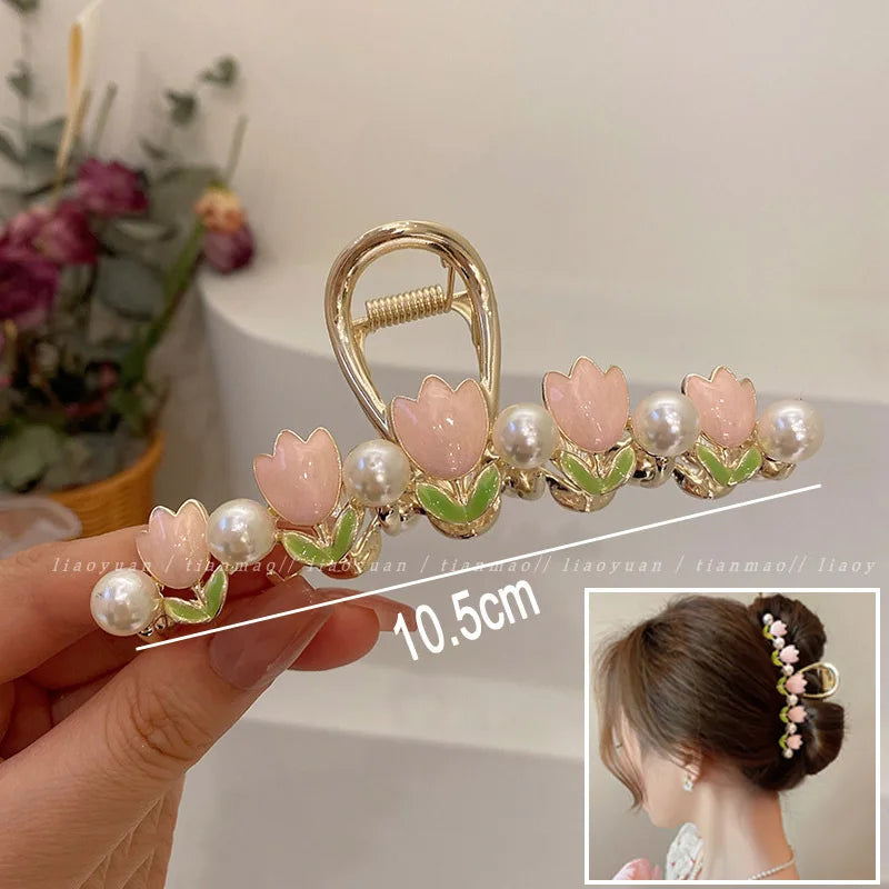 Flower Durian Shark Clip Hair Claw