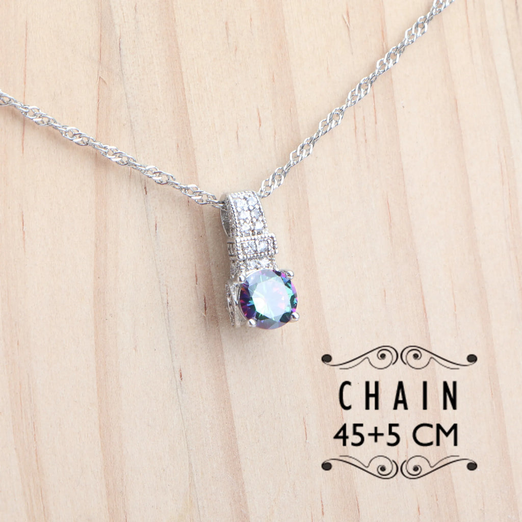 925 Sterling Silver Purple Zircon Jewellery Set