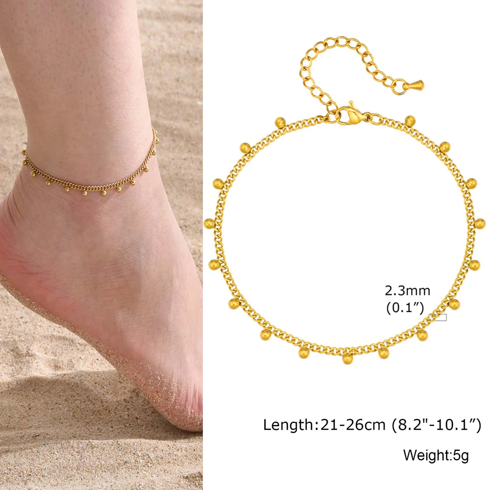 Gold Plated Heart Anklet Bracelet