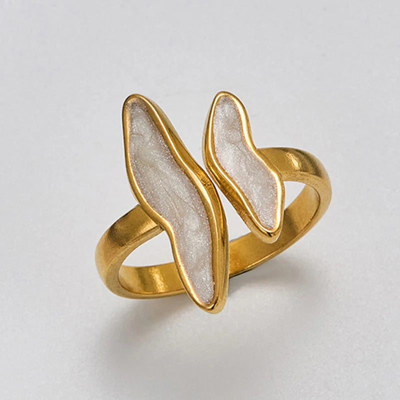 Wave Drip Glaze Open Ring