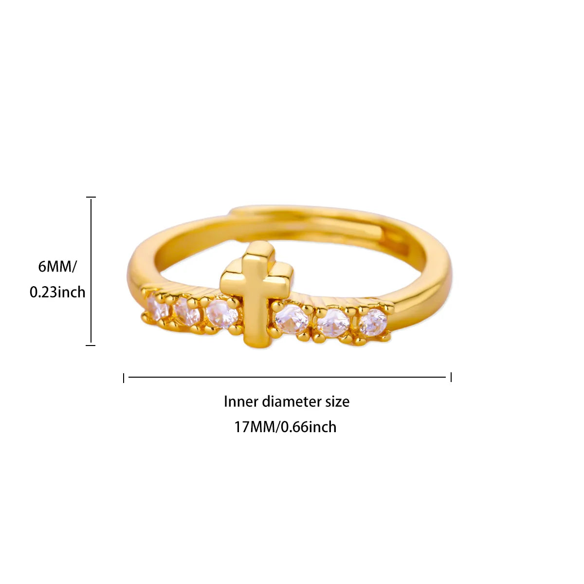 Stainless Steel Cross Flower Heart Ring 18K Gold-plated Anti Fading Rings Women Wedding Golden Jewelry Vacation Accessories Gift