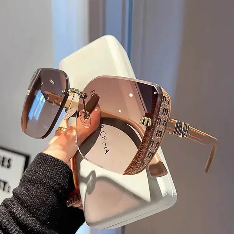 QVQV Luxury Designer Square Sunglasses Women High Quality Letters Sun Glasses Ladies Vintage Trendy Driving Eyewear Gafas De Sol