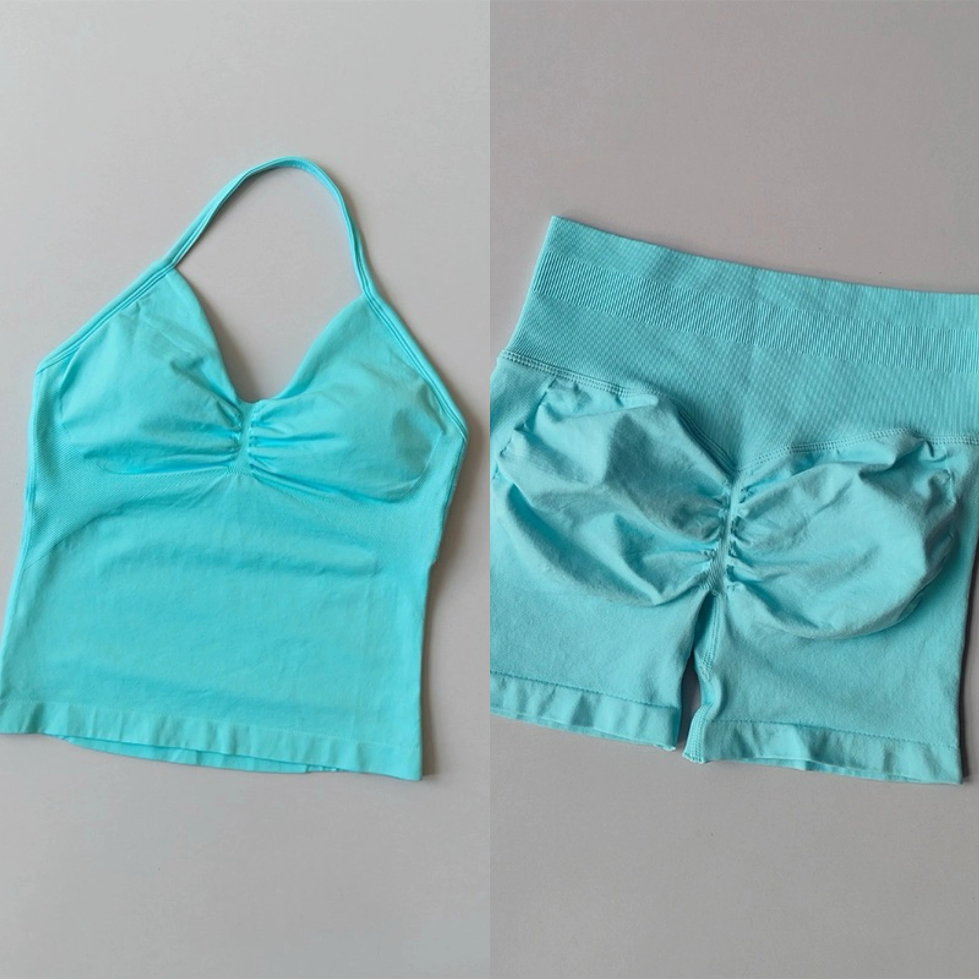 Halter Neck Sports Bra & Shorts Set