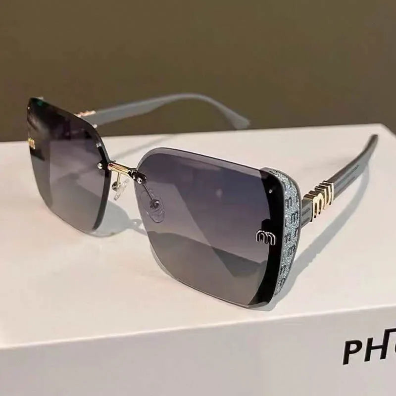 QVQV Luxury Designer Square Sunglasses Women High Quality Letters Sun Glasses Ladies Vintage Trendy Driving Eyewear Gafas De Sol