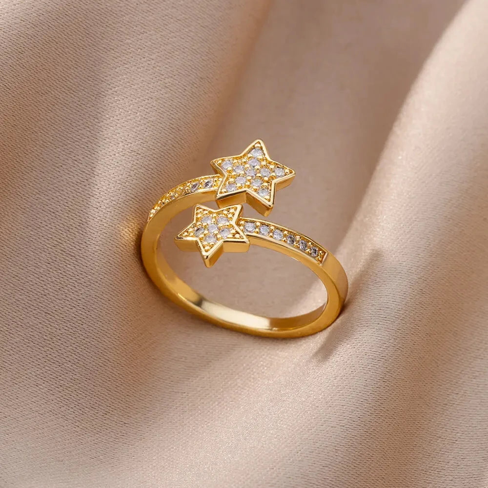 Luxe Geometric Zircon Ring