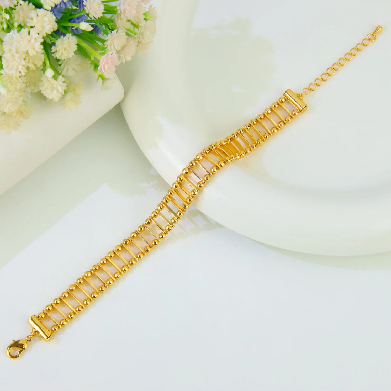 21K Gold-Plated Italian Cuff Bangle