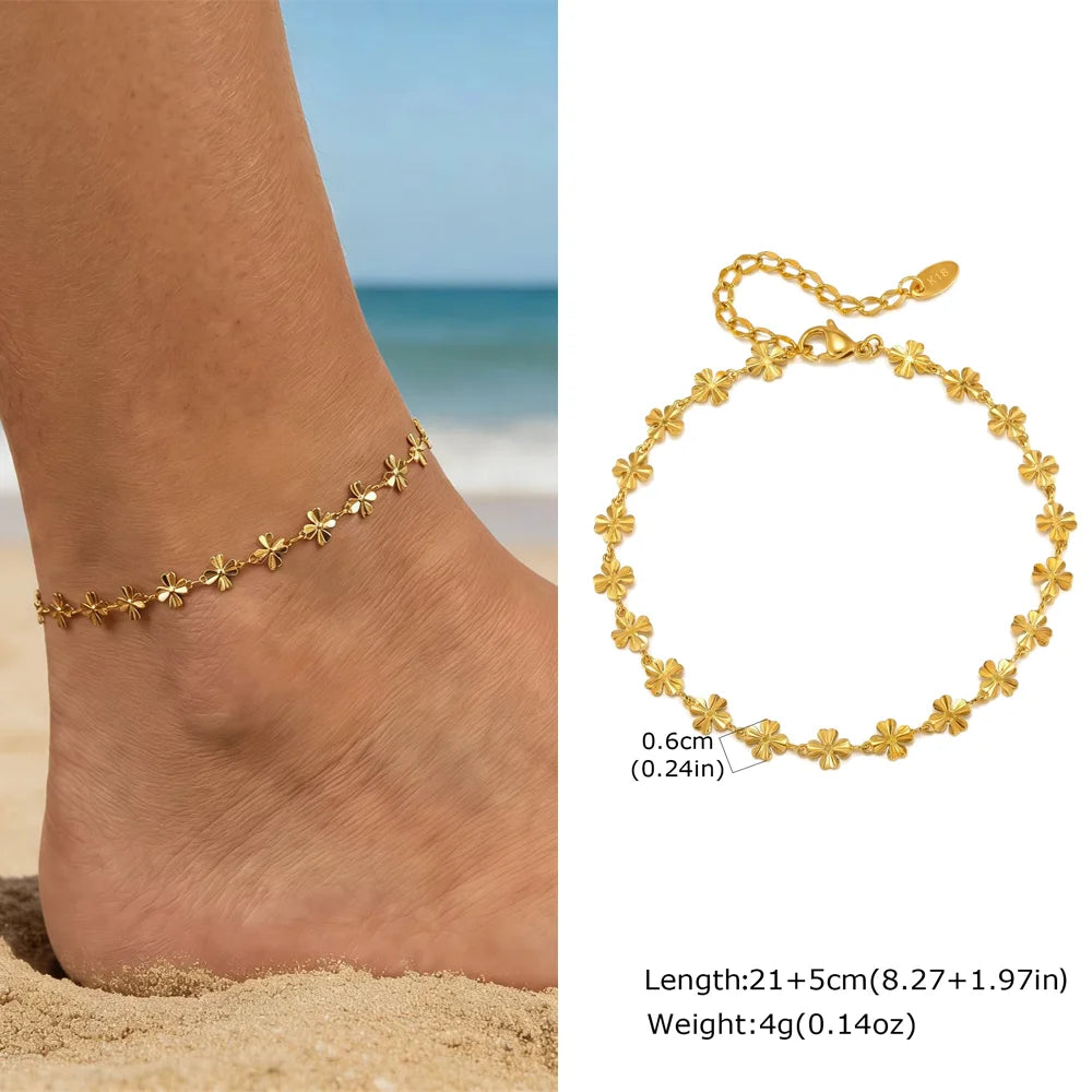Gold Plated Heart Anklet Bracelet