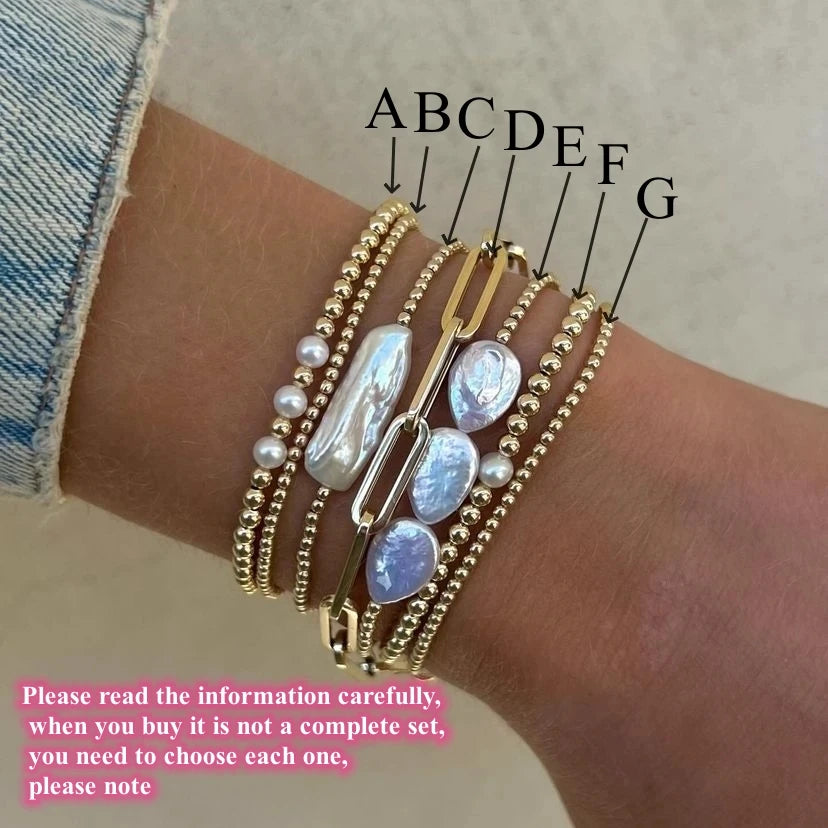 Natural Pearl Bracelet Set