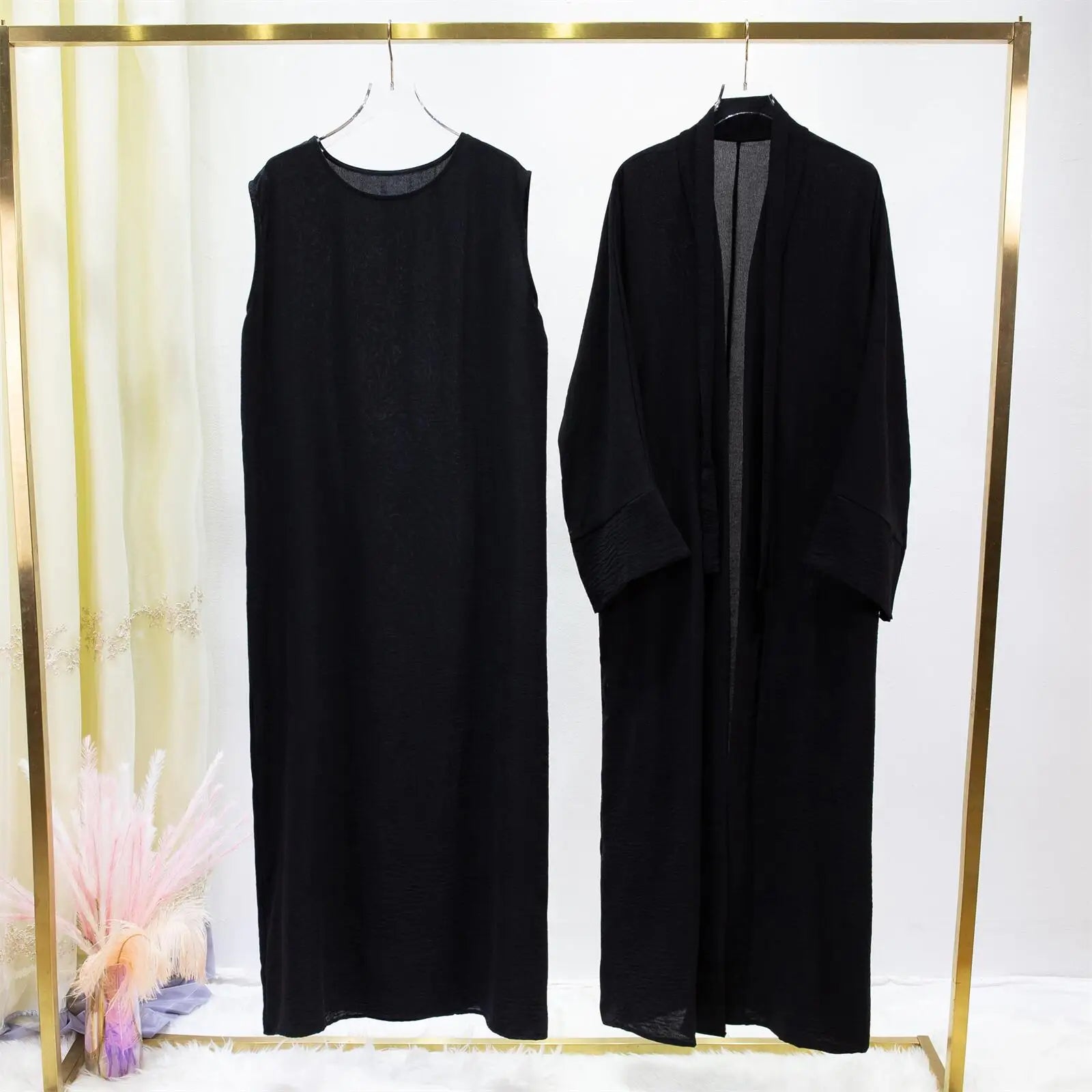 Jilbab Two-Piece Cardigan & Inner Dress Set