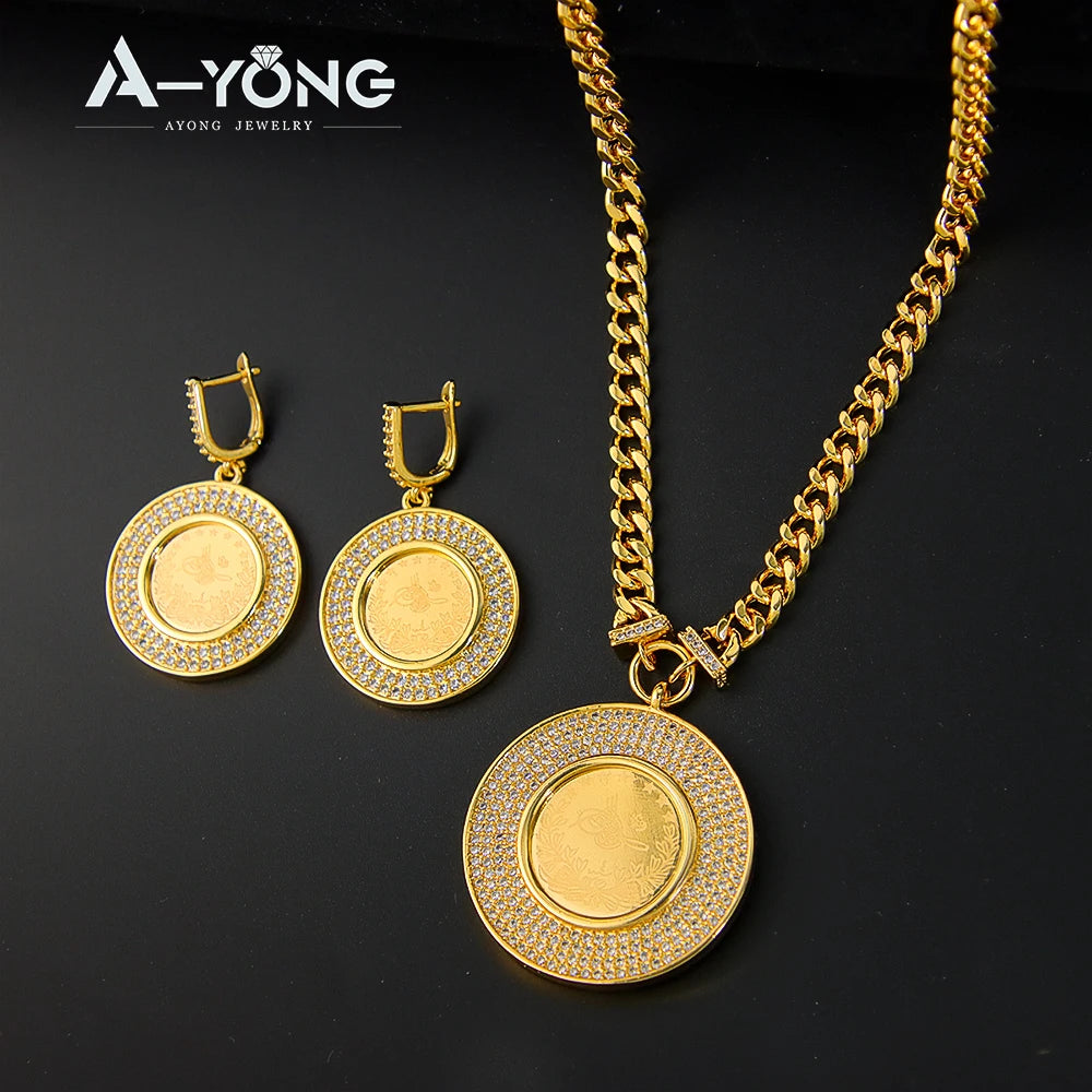 Turkish Coins Gold Jewellery Set