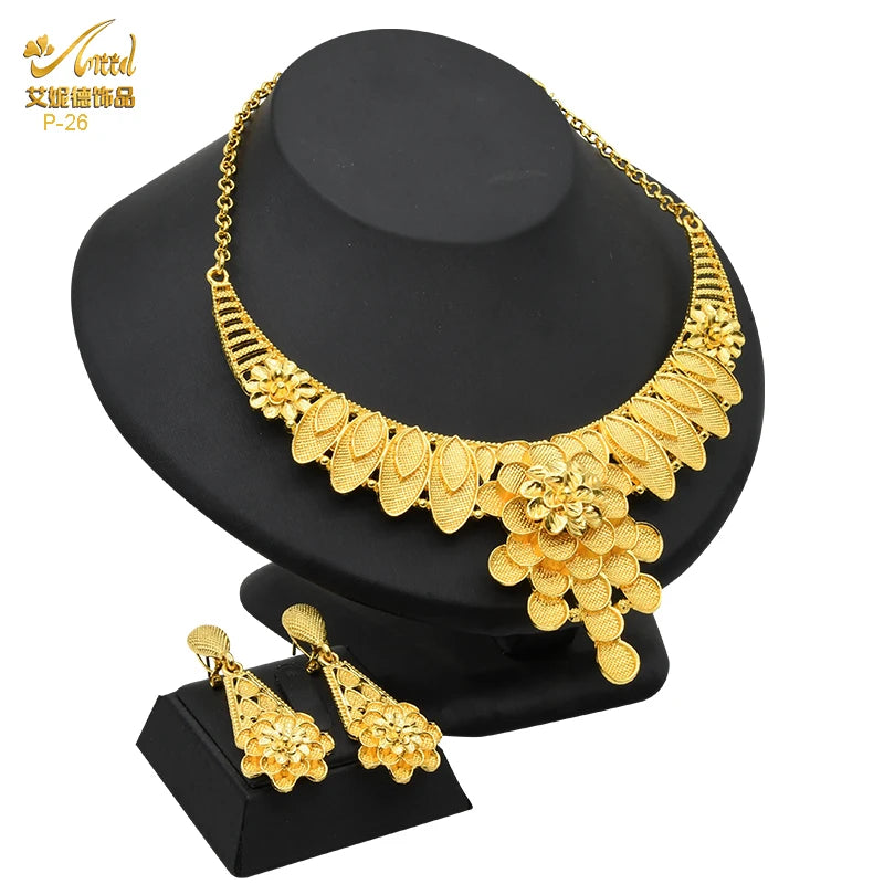 Royal Gold Wedding Jewelry Set