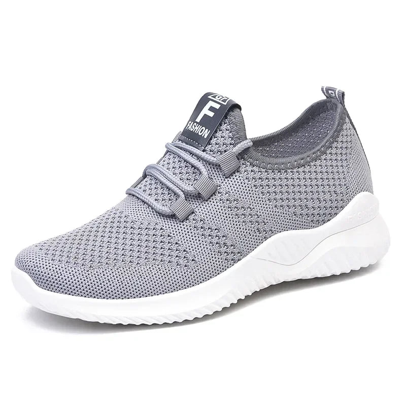 Women's Air Mesh Flats – Lightweight Lace-Up Casual Shoes