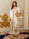 Gold Embroidered Eid Kaftan Abaya Dress