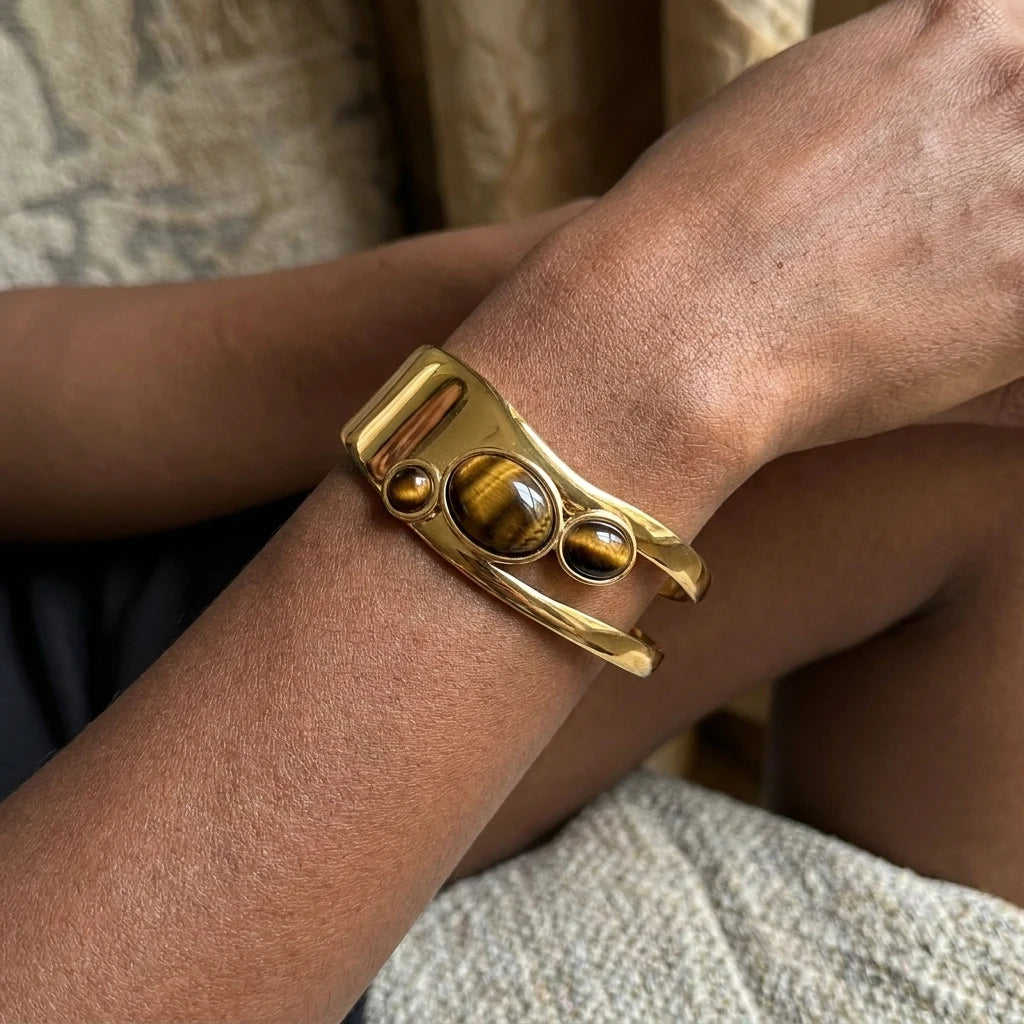 Tiger Eye Luxe Cuff Bracelet