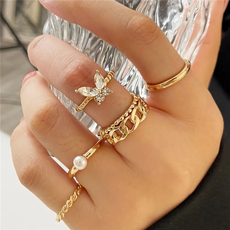 Crystal Glow Gold Ring