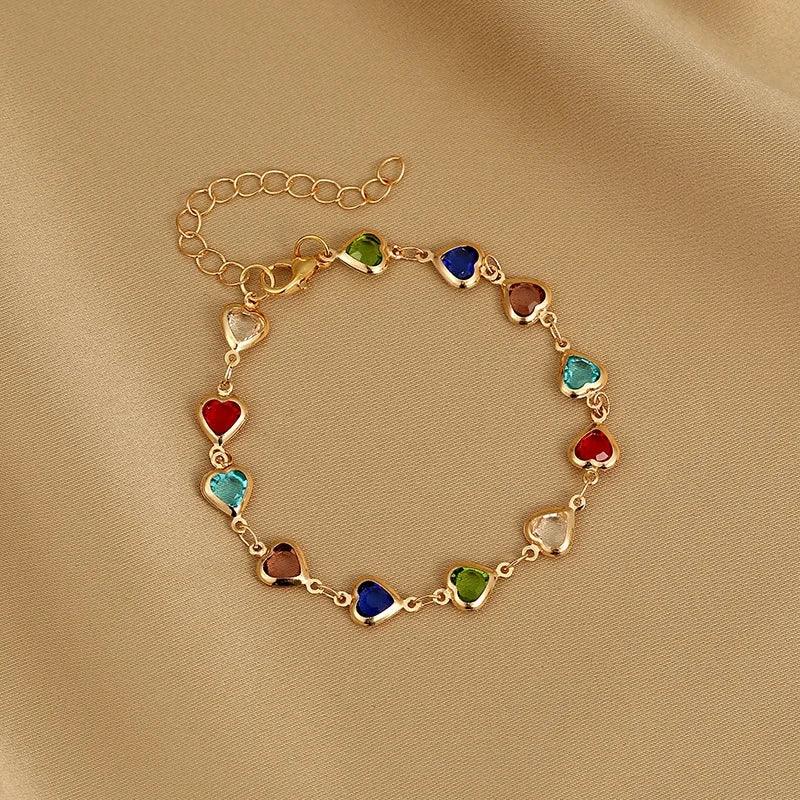 Heart Link Charm Bracelet