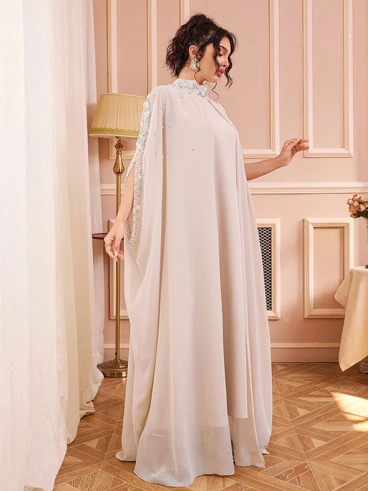 Sequin Beaded Batwing Sleeve Party Abaya