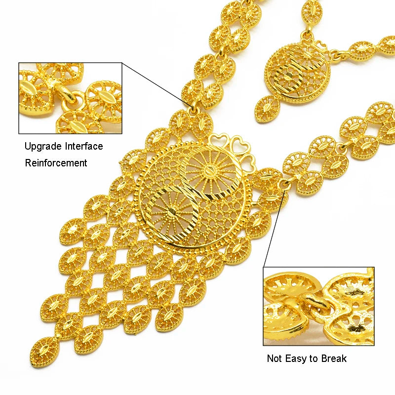 Royal Gold Wedding Jewelry Set