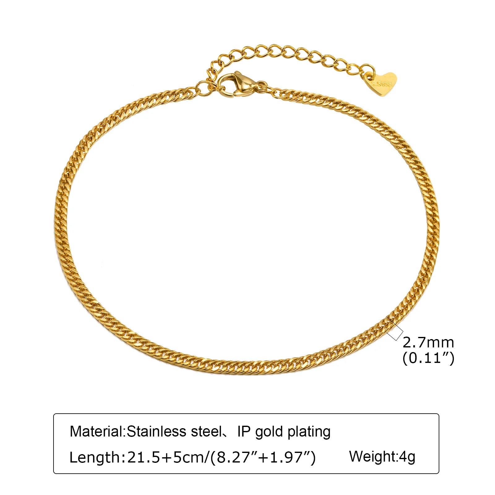 Waterproof Layered Link Chain Anklet