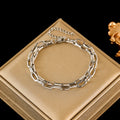 Silver Metal Texture Wrist Chain Bangle Bracelet