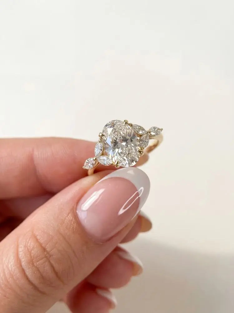 Oval Spark Sterling Silver Ring