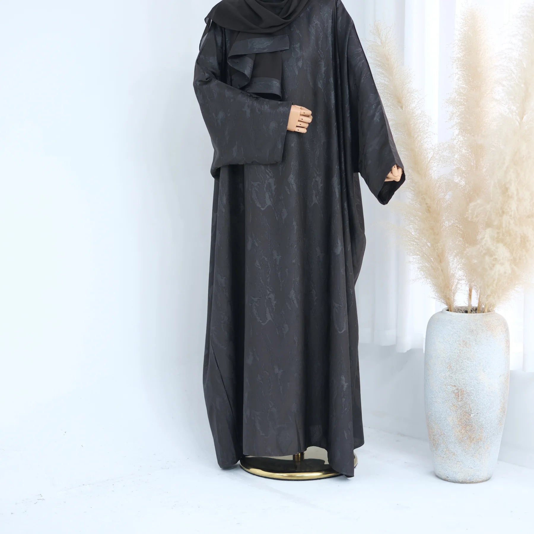 Long Sleeve O-Neck Plus Size Maxi Abaya Dress
