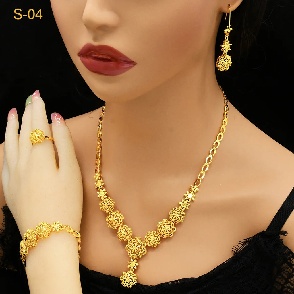 Golden Blossom Bridal Jewelry Set