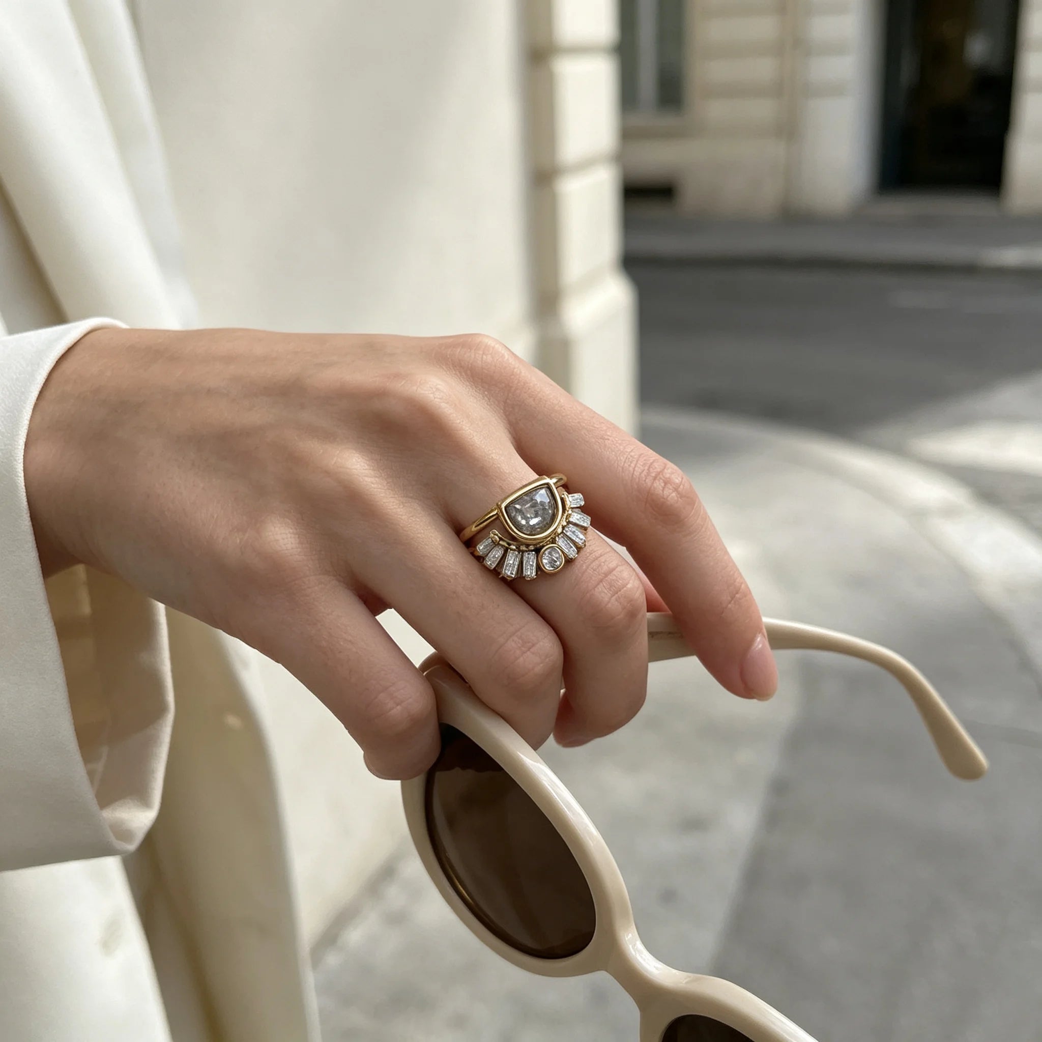 Golden Radiance Bridal Ring