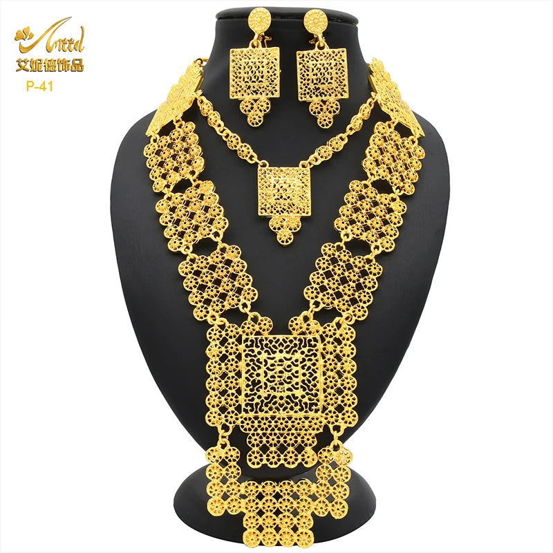 Royal Gold Wedding Jewelry Set