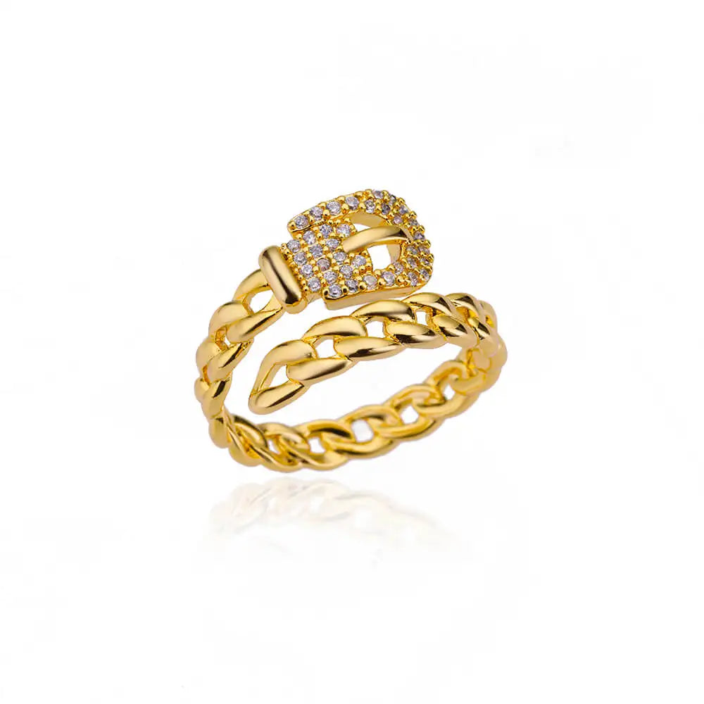 Stainless Steel Cross Flower Heart Ring 18K Gold-plated Anti Fading Rings Women Wedding Golden Jewelry Vacation Accessories Gift