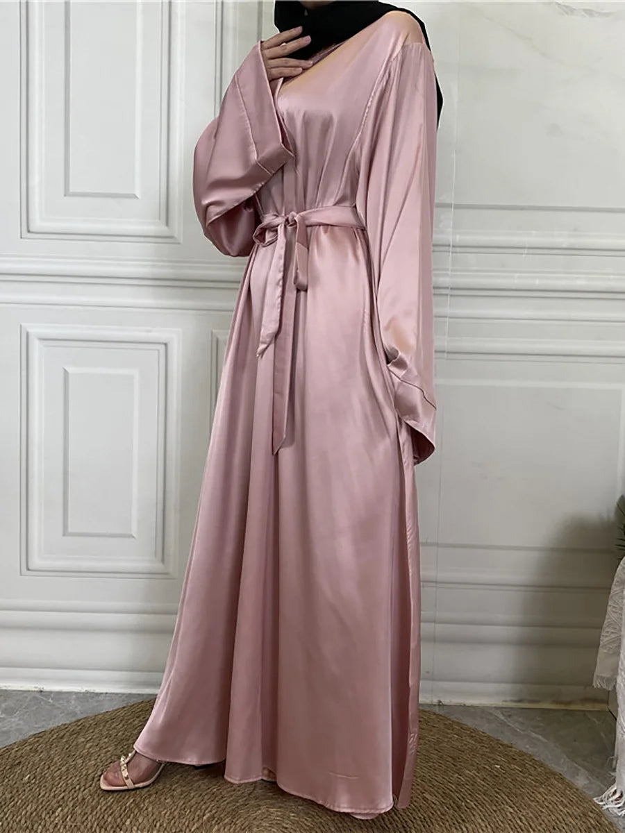 Middle Eastern Satin Long Abaya Dress