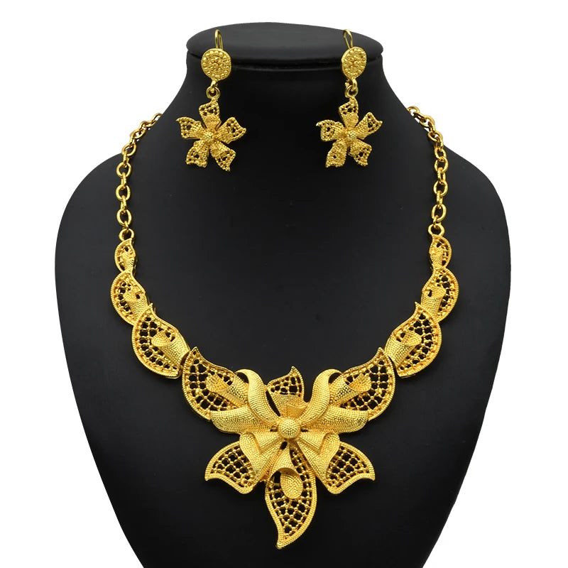 Royal Gold Wedding Jewelry Set