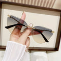1Pc Women's Fashion Glasses New Style High-End Personality Snake Leg Frameless Cut-Edge Y2K Music Festival Trendy Street Photogr