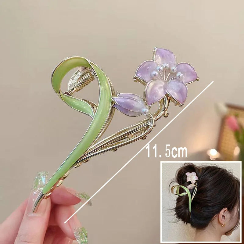 Flower Durian Shark Clip Hair Claw