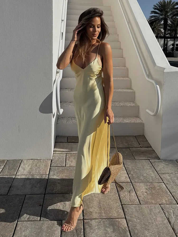 Backless Spaghetti Strap Maxi Dress