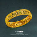 24K Pure Gold Openwork Flower Bracelet