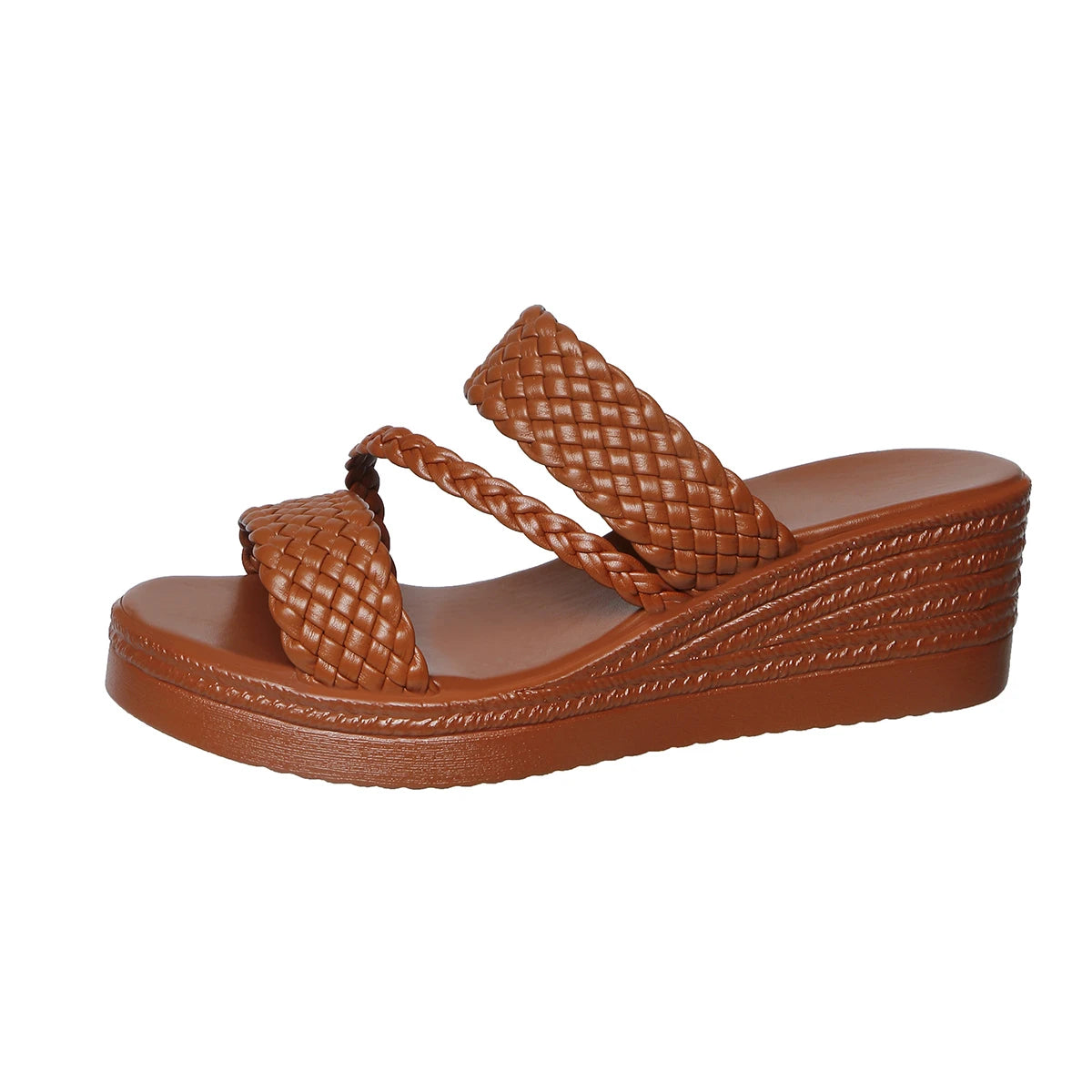 Women's Pleated Wedge Sandals – Platform Slip-On Shoes