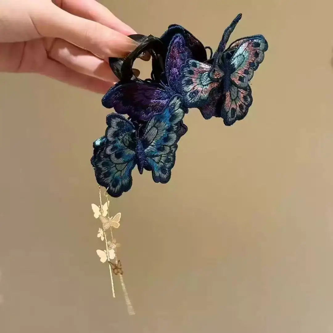 Chinese Butterfly Flower Tassel Hair Claw